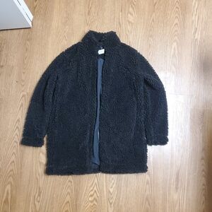 NWT Banana Republic Factory Black Teddy Bear Sherpa Faux Shearling Coat Jacket